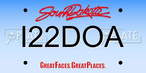 I22DOA South Dakota License Plate