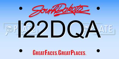 I22DQA South Dakota License Plate