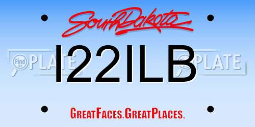 I22ILB South Dakota License Plate