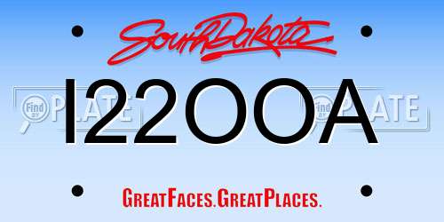 I22OOA South Dakota License Plate