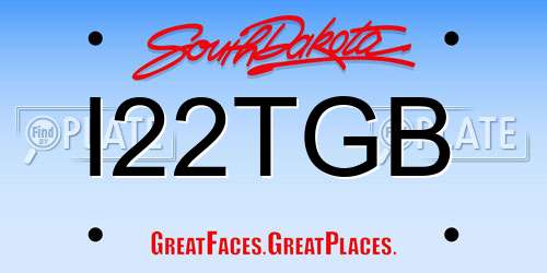 I22TGB South Dakota License Plate