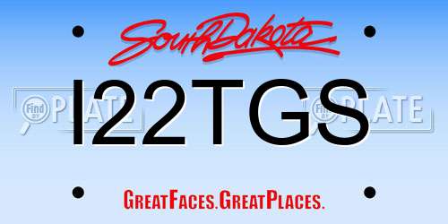 I22TGS South Dakota License Plate
