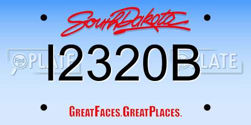 I2320B South Dakota License Plate