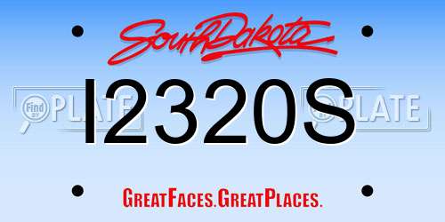 I2320S South Dakota License Plate