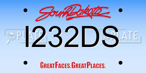 I232DS South Dakota License Plate