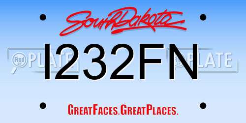 I232FN South Dakota License Plate