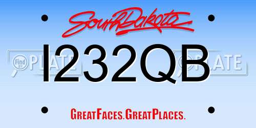 I232QB South Dakota License Plate