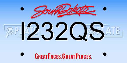 I232QS South Dakota License Plate