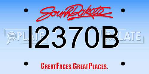 I2370B South Dakota License Plate