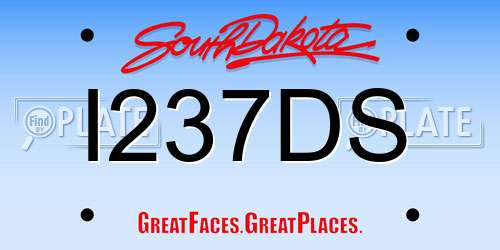 I237DS South Dakota License Plate