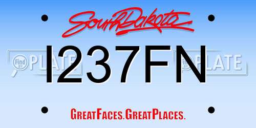 I237FN South Dakota License Plate