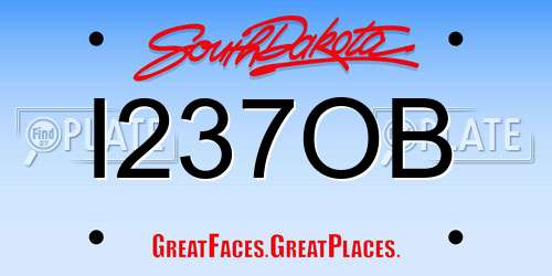 I237OB South Dakota License Plate