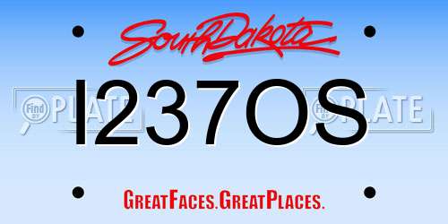 I237OS South Dakota License Plate