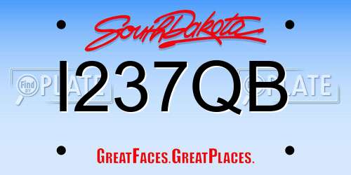 I237QB South Dakota License Plate