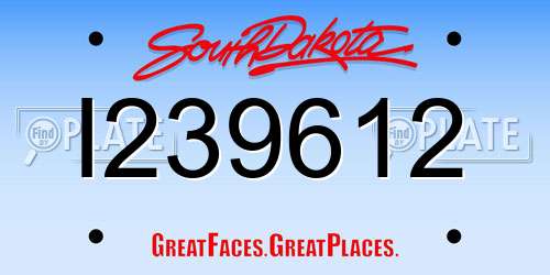 I239612 South Dakota License Plate
