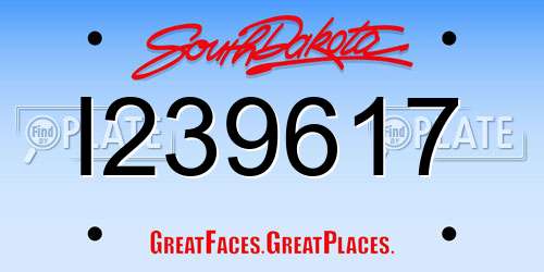I239617 South Dakota License Plate