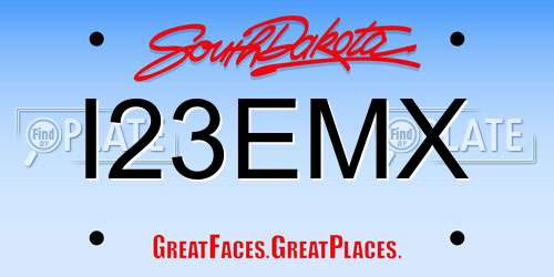 I23EMX South Dakota License Plate