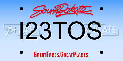 I23TOS South Dakota License Plate