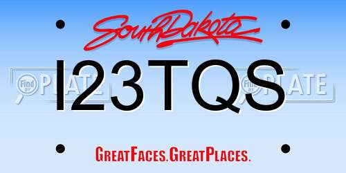 I23TQS South Dakota License Plate