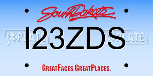 I23ZDS South Dakota License Plate