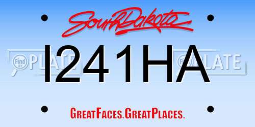I241HA South Dakota License Plate