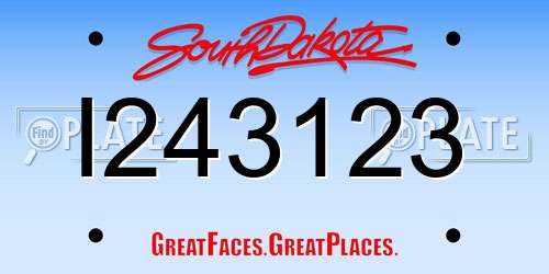 I243123 South Dakota License Plate