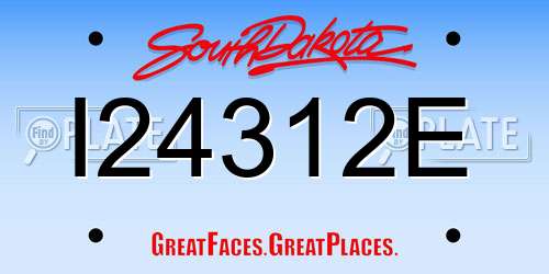I24312E South Dakota License Plate