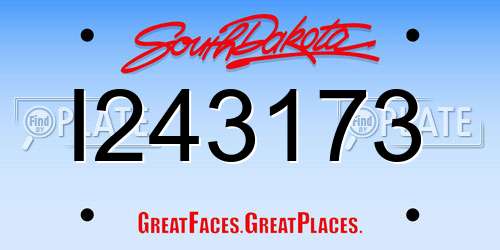 I243173 South Dakota License Plate