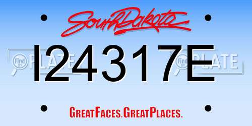 I24317E South Dakota License Plate
