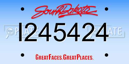 I245424 South Dakota License Plate