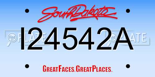 I24542A South Dakota License Plate