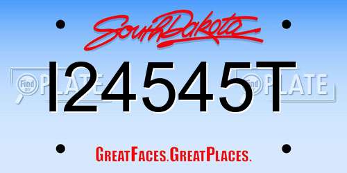 I24545T South Dakota License Plate