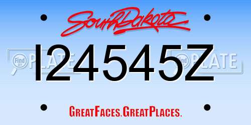 I24545Z South Dakota License Plate