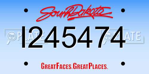I245474 South Dakota License Plate