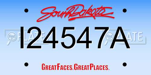 I24547A South Dakota License Plate