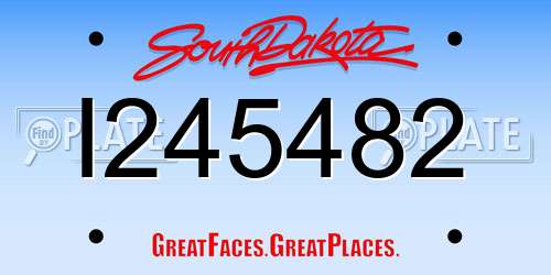 I245482 South Dakota License Plate
