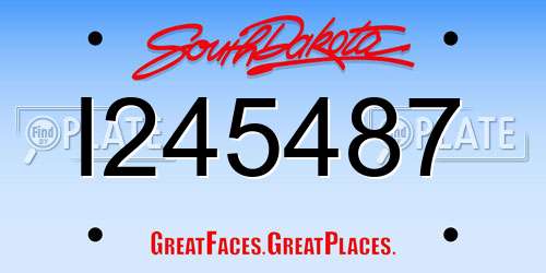 I245487 South Dakota License Plate