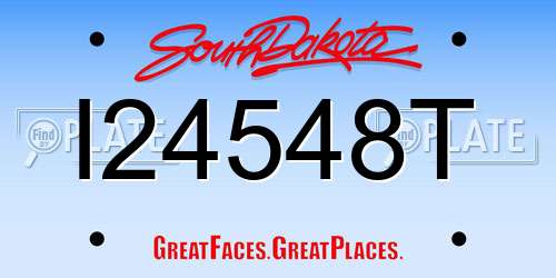 I24548T South Dakota License Plate
