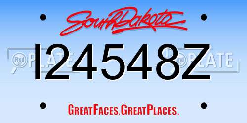 I24548Z South Dakota License Plate