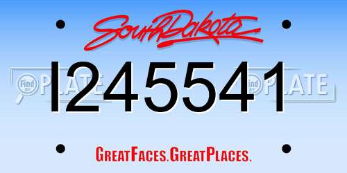 I245541 South Dakota License Plate