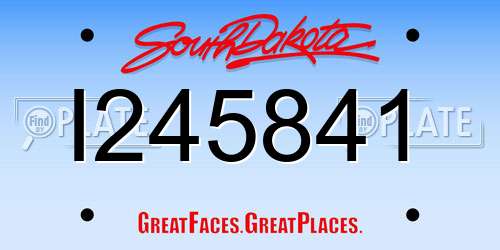 I245841 South Dakota License Plate