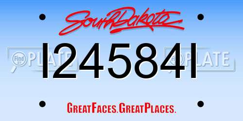 I24584I South Dakota License Plate
