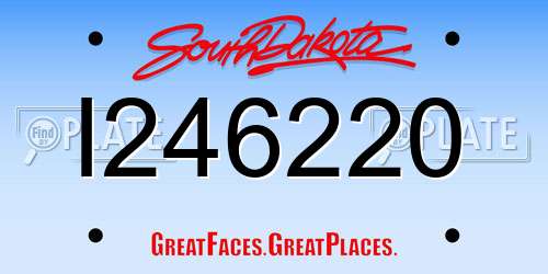 I246220 South Dakota License Plate