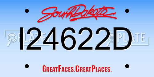 I24622D South Dakota License Plate