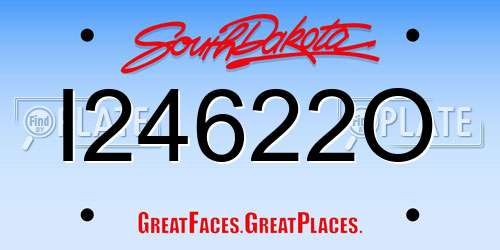 I24622O South Dakota License Plate