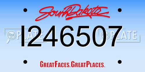 I246507 South Dakota License Plate