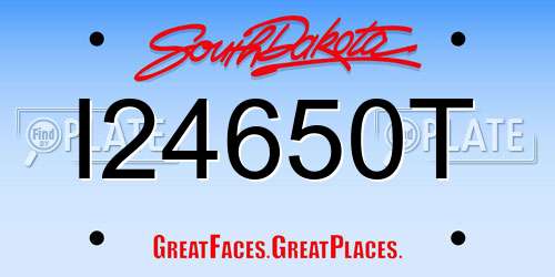 I24650T South Dakota License Plate