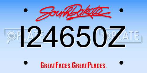 I24650Z South Dakota License Plate