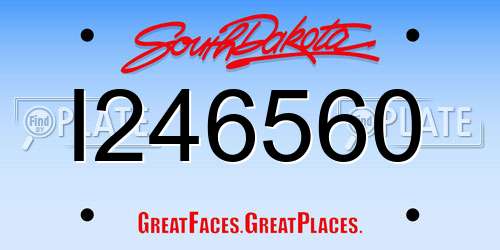 I246560 South Dakota License Plate