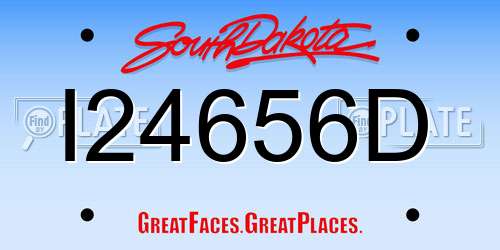 I24656D South Dakota License Plate